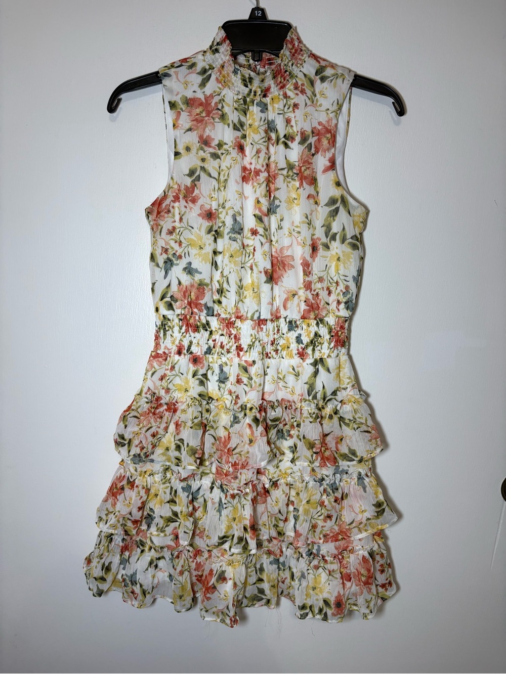 STATE Cream Floral Ruffle Mini Dress - Picture 2 of 10